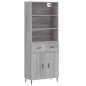 vidaXL Aparador alto madera contrachapada gris sonoma 69,5x34x180 cm vidaXL Aparador alto madera contrachapada gris sonoma 69,5x34x180 cm