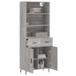 vidaXL Aparador alto madera contrachapada gris sonoma 69,5x34x180 cm vidaXL Aparador alto madera contrachapada gris sonoma 69,5x34x180 cm