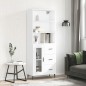 vidaXL Aparador alto madera contrachapada blanco 69,5x34x180 cm vidaXL Aparador alto madera contrachapada blanco 69,5x34x180 cm