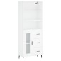 vidaXL Aparador alto madera contrachapada blanco 69,5x34x180 cm vidaXL Aparador alto madera contrachapada blanco 69,5x34x180 cm