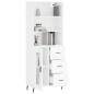 vidaXL Aparador alto madera contrachapada blanco 69,5x34x180 cm vidaXL Aparador alto madera contrachapada blanco 69,5x34x180 cm