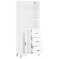 vidaXL Aparador alto madera contrachapada blanco 69,5x34x180 cm vidaXL Aparador alto madera contrachapada blanco 69,5x34x180 cm