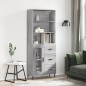 vidaXL Aparador alto madera contrachapada gris sonoma 69,5x34x180 cm vidaXL Aparador alto madera contrachapada gris sonoma 69,5x34x180 cm