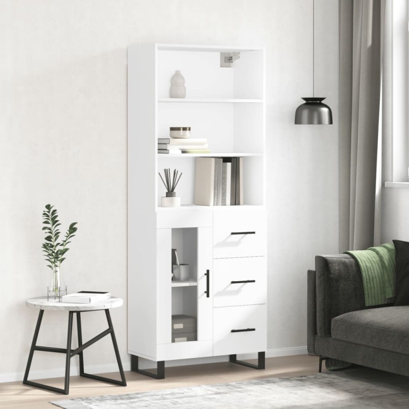 vidaXL Aparador alto madera contrachapada blanco 69,5x34x180 cm vidaXL Aparador alto madera contrachapada blanco 69,5x34x180 cm