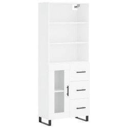 vidaXL Aparador alto madera contrachapada blanco 69,5x34x180 cm