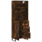 vidaXL Aparador alto madera contrachapada roble ahumado 69,5x34x180 cm
