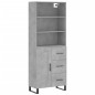 vidaXL Aparador alto madera contrachapada gris hormigón 69,5x34x180 cm