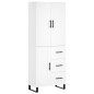 vidaXL Aparador alto madera contrachapada blanco 69,5x34x180 cm