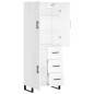 vidaXL Aparador alto madera contrachapada blanco 69,5x34x180 cm