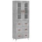vidaXL Aparador alto madera contrachapada gris hormigón 69,5x34x180 cm vidaXL Aparador alto madera contrachapada gris hormigón 69,5x34x180 cm