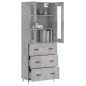 vidaXL Aparador alto madera contrachapada gris hormigón 69,5x34x180 cm vidaXL Aparador alto madera contrachapada gris hormigón 69,5x34x180 cm