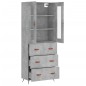 vidaXL Aparador alto madera contrachapada gris hormigón 69,5x34x180 cm vidaXL Aparador alto madera contrachapada gris hormigón 69,5x34x180 cm
