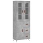 vidaXL Aparador alto madera contrachapada gris hormigón 69,5x34x180 cm vidaXL Aparador alto madera contrachapada gris hormigón 69,5x34x180 cm