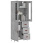 vidaXL Aparador alto madera contrachapada gris hormigón 69,5x34x180 cm vidaXL Aparador alto madera contrachapada gris hormigón 69,5x34x180 cm