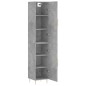 vidaXL Aparador de madera contrachapada gris hormigón 34,5x34x180 cm vidaXL Aparador de madera contrachapada gris hormigón 34,5x34x180 cm