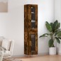 vidaXL Aparador de madera contrachapada roble ahumado 34,5x34x180 cm vidaXL Aparador de madera contrachapada roble ahumado 34,5x34x180 cm