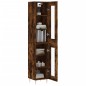vidaXL Aparador de madera contrachapada roble ahumado 34,5x34x180 cm vidaXL Aparador de madera contrachapada roble ahumado 34,5x34x180 cm