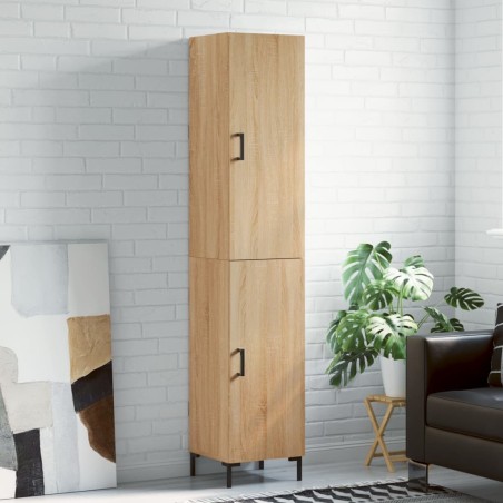 vidaXL Aparador de madera contrachapada roble Sonoma 34,5x34x180 cm