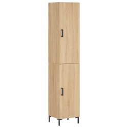 vidaXL Aparador de madera contrachapada roble Sonoma 34,5x34x180 cm