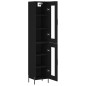 vidaXL Aparador de madera contrachapada negro 34,5x34x180 cm
