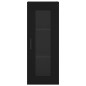 vidaXL Aparador de madera contrachapada negro 34,5x34x180 cm