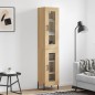 vidaXL Aparador de madera contrachapada roble Sonoma 34,5x34x180 cm vidaXL Aparador de madera contrachapada roble Sonoma 34,5x34x180 cm