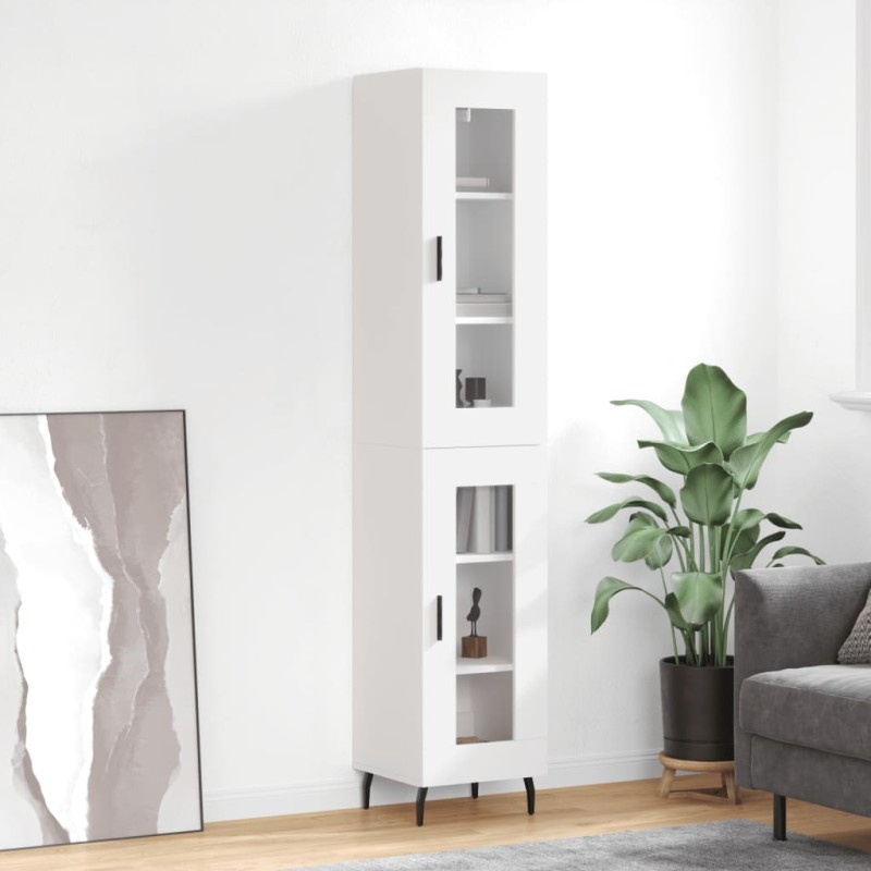 vidaXL Aparador alto madera contrachapada blanco 34,5x34x180 cm vidaXL Aparador alto madera contrachapada blanco 34,5x34x180 cm