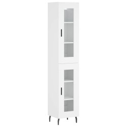 vidaXL Aparador alto madera contrachapada blanco 34,5x34x180 cm