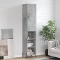 vidaXL Aparador de madera contrachapada gris hormigón 34,5x34x180 cm vidaXL Aparador de madera contrachapada gris hormigón 34,5x34x180 cm