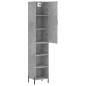 vidaXL Aparador de madera contrachapada gris hormigón 34,5x34x180 cm vidaXL Aparador de madera contrachapada gris hormigón 34,5x34x180 cm