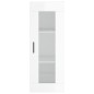 vidaXL Aparador alto madera contrachapada blanco brillo 34,5x34x180 cm
