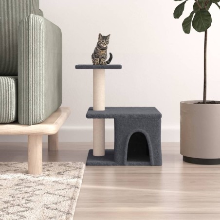 vidaXL Rascador para gatos con postes de sisal gris oscuro 48 cm
