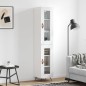 vidaXL Aparador alto madera contrachapada blanco brillo 34,5x34x180 cm vidaXL Aparador alto madera contrachapada blanco brillo 34,5x34x180 cm
