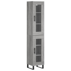 vidaXL Aparador alto madera contrachapada gris Sonoma 34,5x34x180 cm