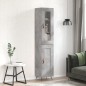 vidaXL Aparador de madera contrachapada gris hormigón 34,5x34x180 cm vidaXL Aparador de madera contrachapada gris hormigón 34,5x34x180 cm