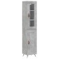 vidaXL Aparador de madera contrachapada gris hormigón 34,5x34x180 cm vidaXL Aparador de madera contrachapada gris hormigón 34,5x34x180 cm