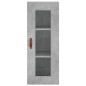 vidaXL Aparador de madera contrachapada gris hormigón 34,5x34x180 cm vidaXL Aparador de madera contrachapada gris hormigón 34,5x34x180 cm