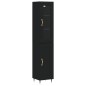 vidaXL Aparador de madera contrachapada negro 34,5x34x180 cm