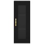 vidaXL Aparador de madera contrachapada negro 34,5x34x180 cm