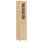 vidaXL Aparador de madera contrachapada roble Sonoma 34,5x34x180 cm vidaXL Aparador de madera contrachapada roble Sonoma 34,5x34x180 cm