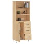 vidaXL Aparador alto madera contrachapada color roble 69,5x34x180 cm vidaXL Aparador alto madera contrachapada color roble 69,5x34x180 cm