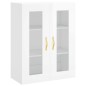vidaXL Aparador alto madera contrachapada blanco brillo 69,5x34x180 cm