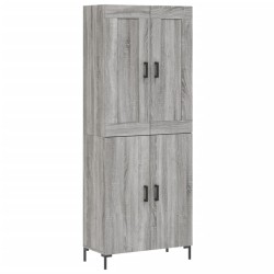 vidaXL Aparador alto madera contrachapada gris sonoma 69,5x34x180 cm