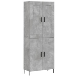 vidaXL Aparador alto madera contrachapada gris hormigón 69,5x34x180 cm