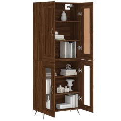 vidaXL Aparador alto madera contrachapada marrón roble 69,5x34x180 cm