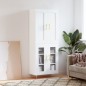 vidaXL Aparador alto madera contrachapada blanco 69,5x34x180 cm vidaXL Aparador alto madera contrachapada blanco 69,5x34x180 cm