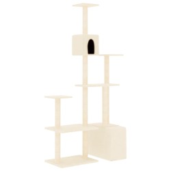 vidaXL Rascador para gatos con postes de sisal crema 180 cm