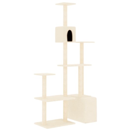 vidaXL Rascador para gatos con postes de sisal crema 180 cm