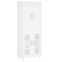 vidaXL Aparador alto madera contrachapada blanco 69,5x34x180 cm