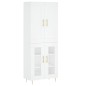 vidaXL Aparador alto madera contrachapada blanco 69,5x34x180 cm vidaXL Aparador alto madera contrachapada blanco 69,5x34x180 cm